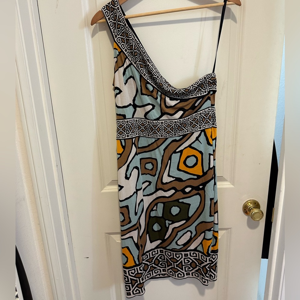Diane Von Furstenberg Societes silk one shoulder Grecian dress